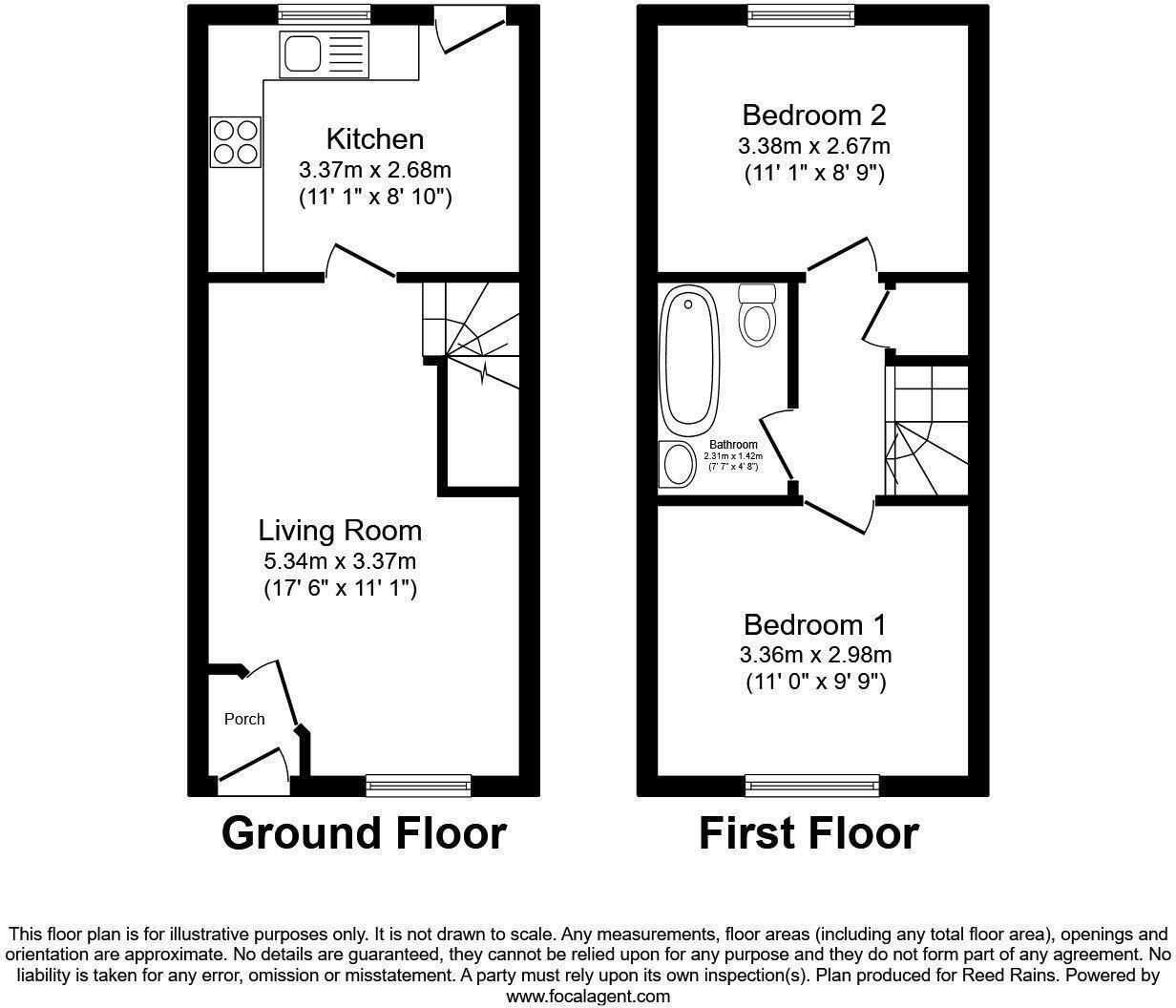Floorplan of 2 bedroom Mid Terrace House for sale, Hillthorpe Court, Leeds, LS10