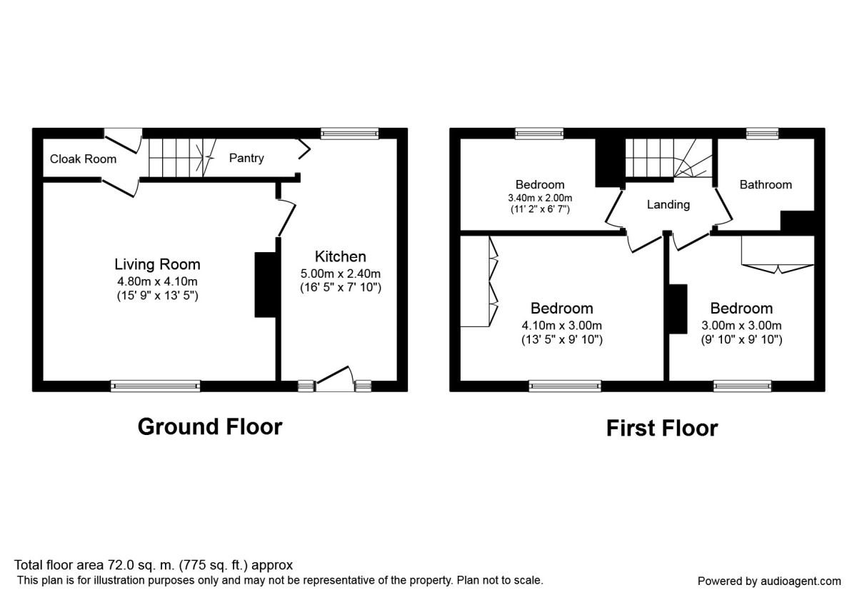 Floorplan of 3 bedroom Mid Terrace House to rent, Seventh Avenue, Rothwell, Leeds, LS26