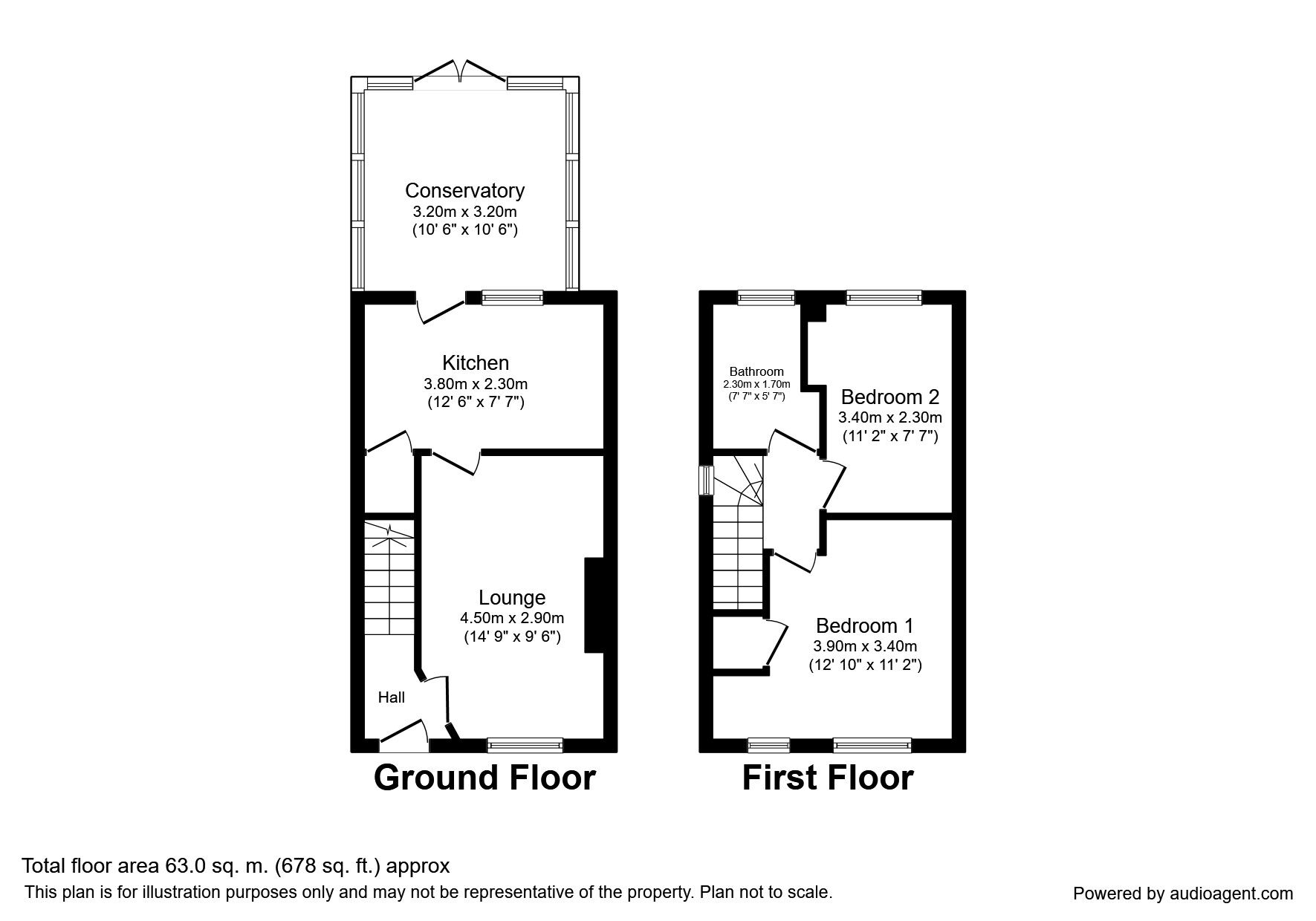 Floorplan of 2 bedroom Semi Detached House to rent, Meadowgate Croft, Lofthouse, West Yorkshire, WF3