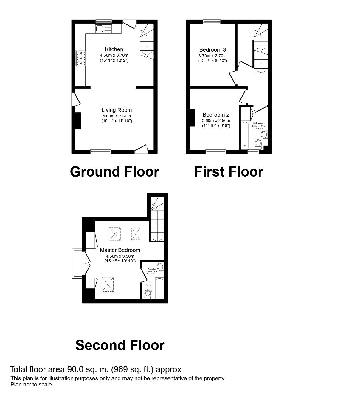 Floorplan of 3 bedroom End Terrace House to rent, Leeds Road, Robin Hood, West Yorkshire, WF3