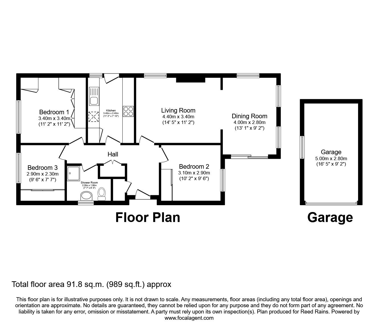 Floorplan of 3 bedroom Detached Bungalow for sale, South Hill Rise, Leeds, West Yorkshire, LS10