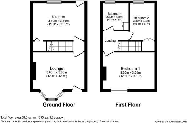 Floorplan of 2 bedroom Mid Terrace House for sale, Swithens Street, Rothwell, West Yorkshire, LS26