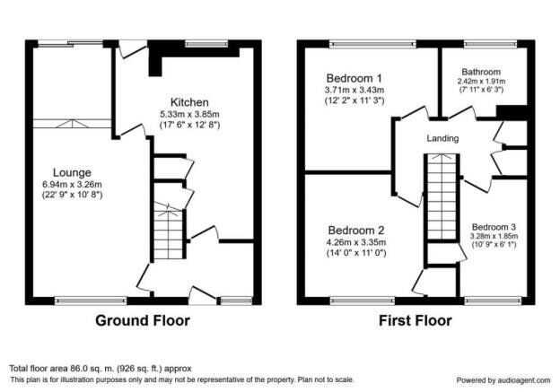 Floorplan of 3 bedroom Semi Detached House to rent, Manor Farm Gardens, Leeds, West Yorkshire, LS10