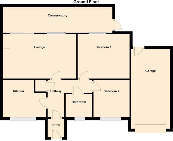 Floorplan of 2 bedroom Detached Bungalow for sale, Lower Mickletown, Methley, West Yorkshire, LS26