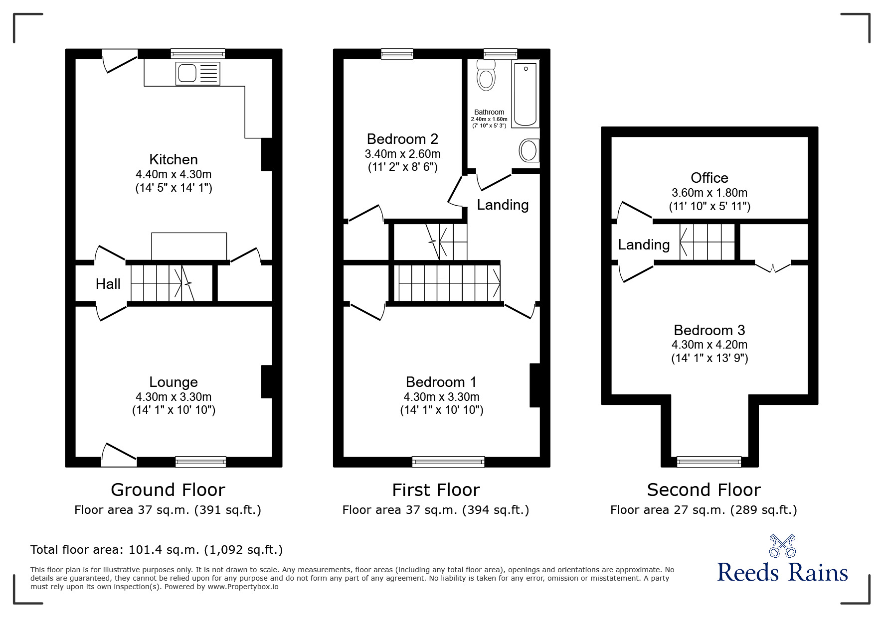 Floorplan of 3 bedroom Mid Terrace House for sale, Eshald Place, Woodlesford, West Yorkshire, LS26
