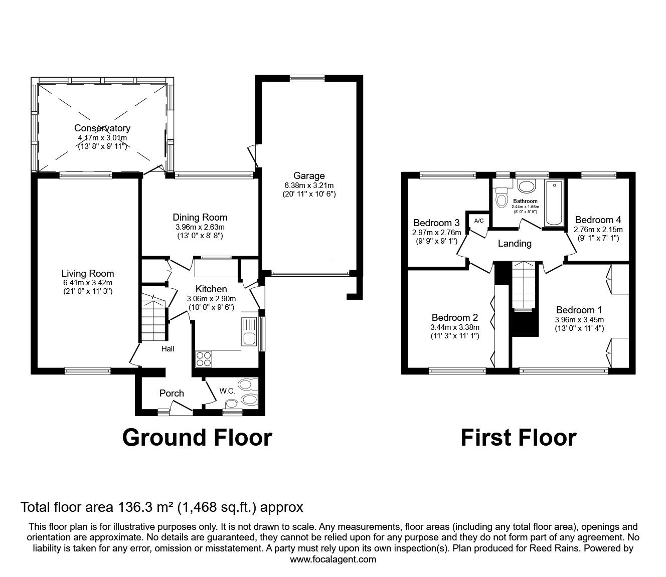 Floorplan of 4 bedroom Detached House for sale, Park Crescent, Rothwell, West Yorkshire, LS26