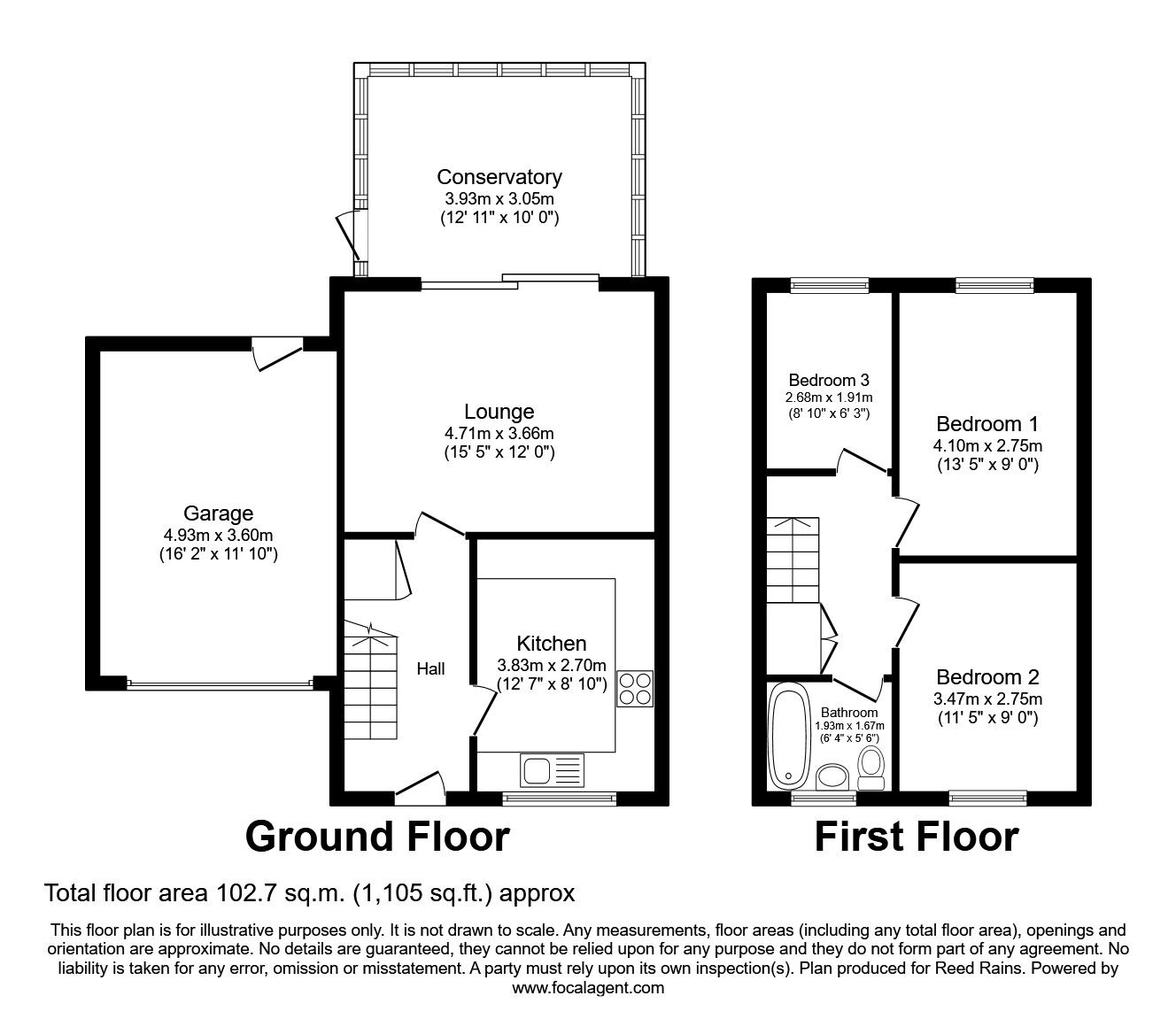 Floorplan of 3 bedroom Semi Detached House for sale, Rosewood Court, Rothwell, West Yorkshire, LS26