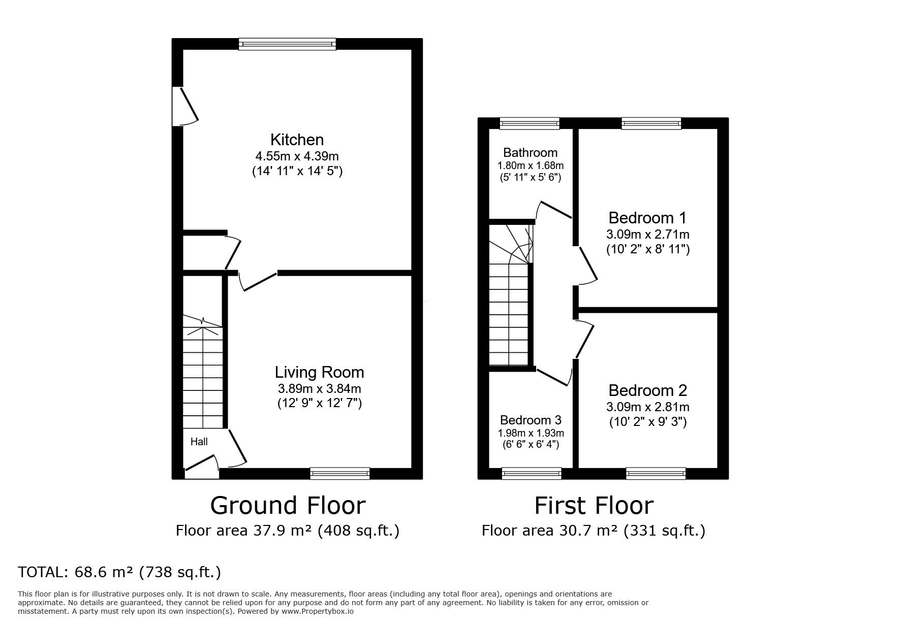 Floorplan of 3 bedroom Semi Detached House to rent, Knightscroft Avenue, Rothwell, West Yorkshire, LS26