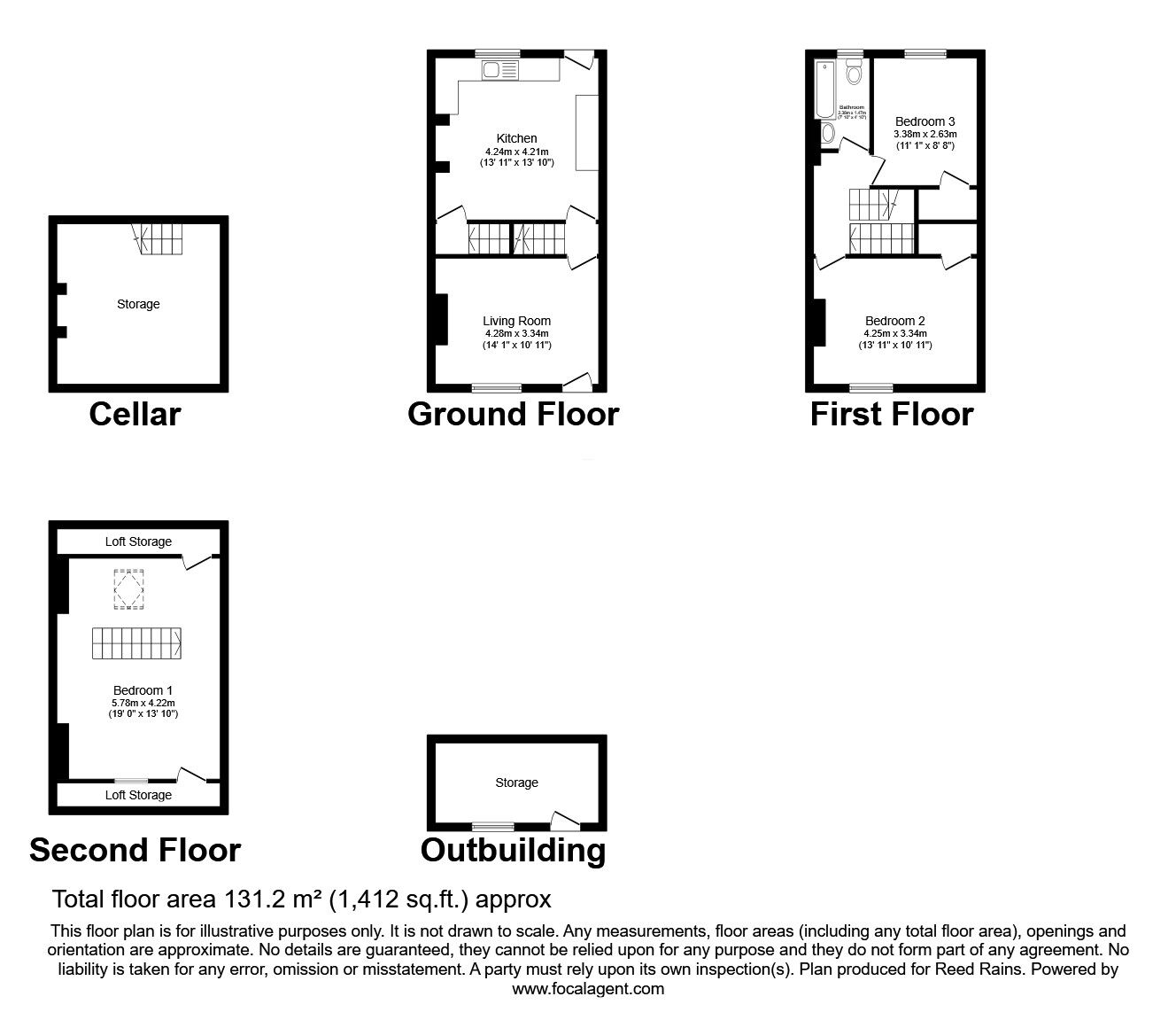 Floorplan of 3 bedroom Mid Terrace House for sale, Haigh Road, Rothwell, West Yorkshire, LS26