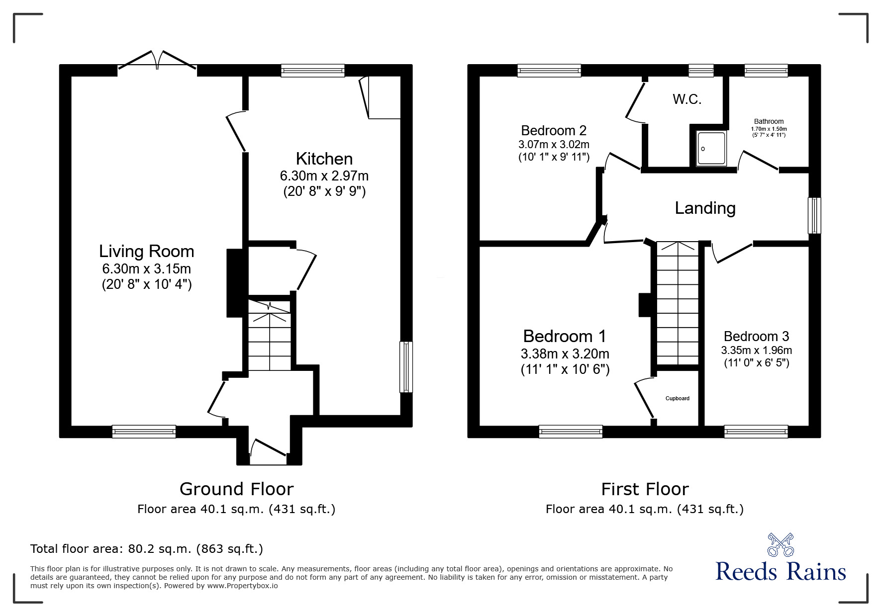 Floorplan of 3 bedroom Semi Detached House for sale, All Saints View, Woodlesford, West Yorkshire, LS26