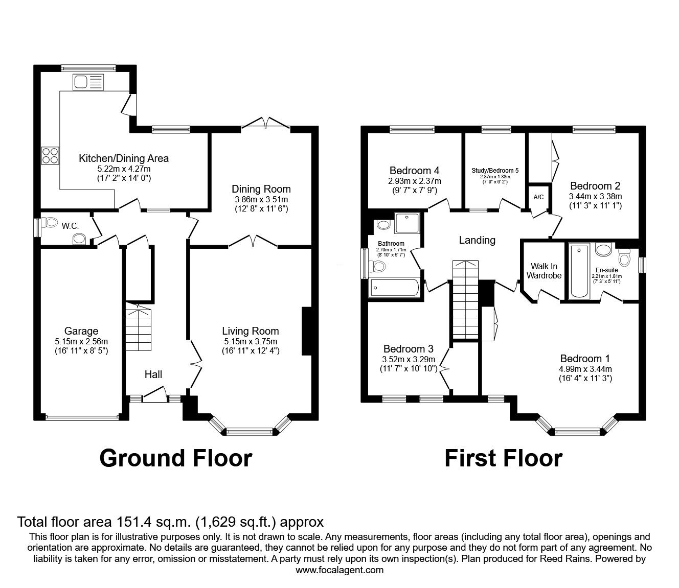 Floorplan of 5 bedroom Detached House for sale, Green Row, Methley, West Yorkshire, LS26