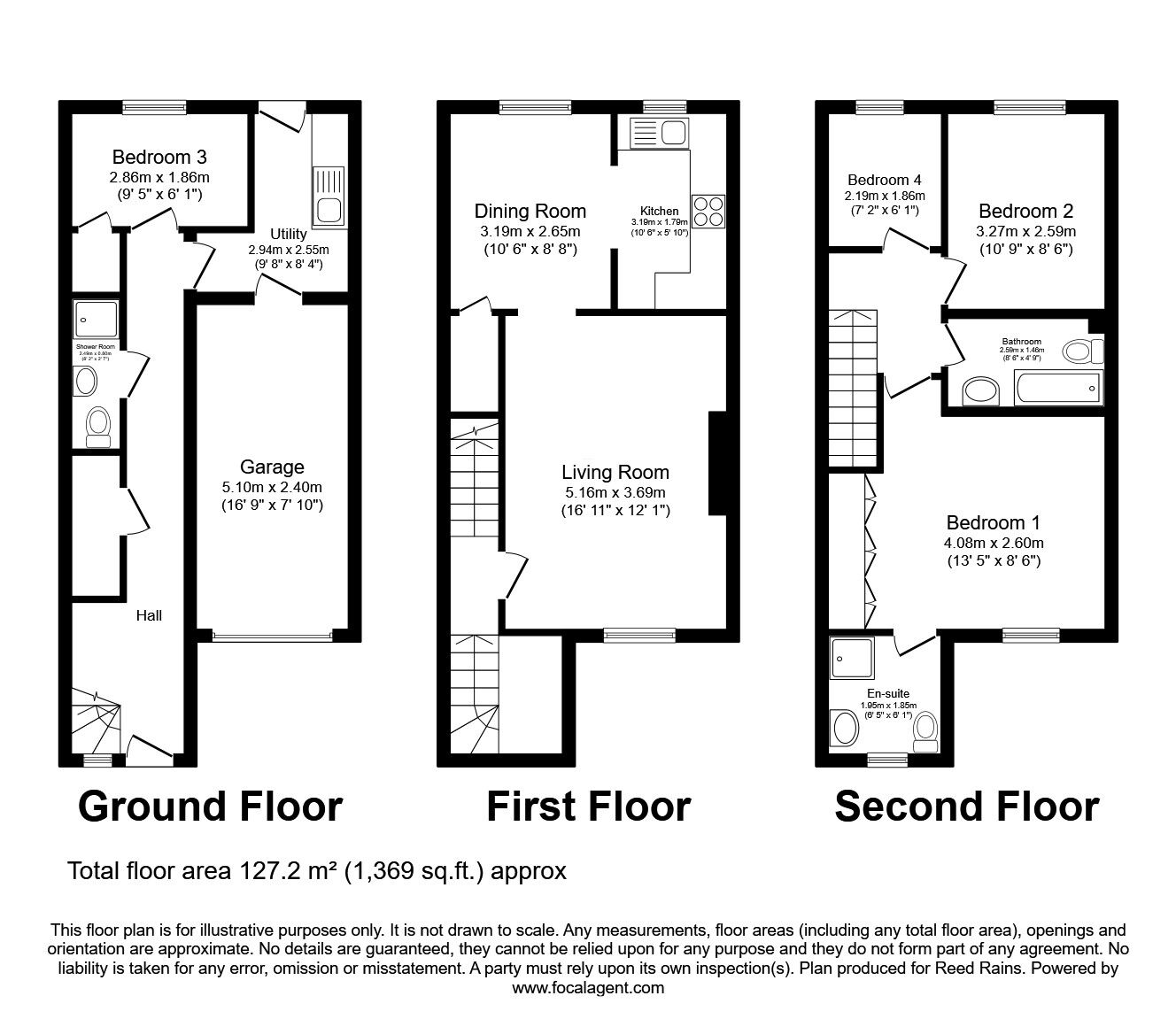 Floorplan of 4 bedroom Mid Terrace House for sale, Kensington Way, Leeds, LS10
