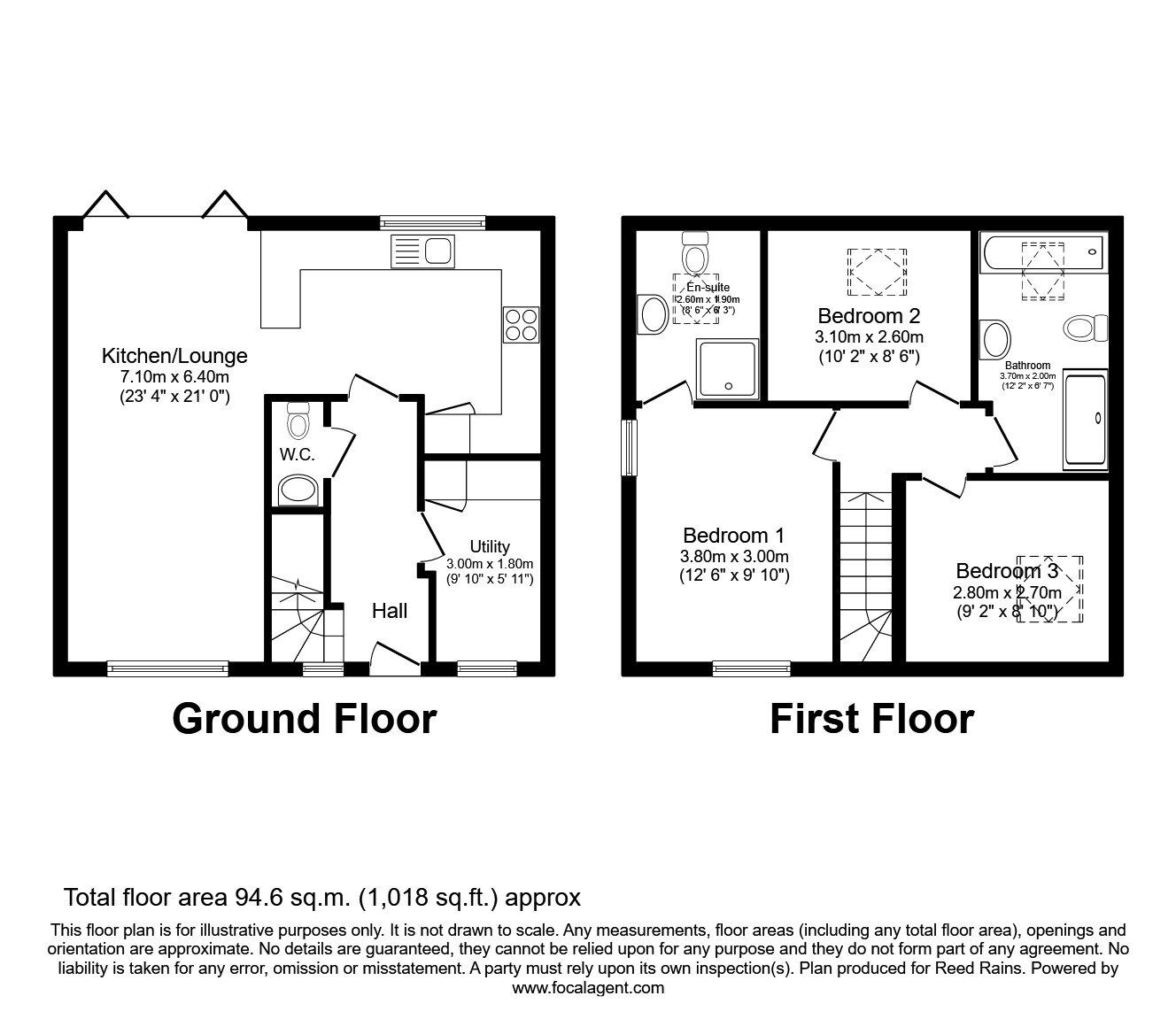 Floorplan of 3 bedroom House to rent, Pottery Place, Woodlesford, West Yorkshire, LS26