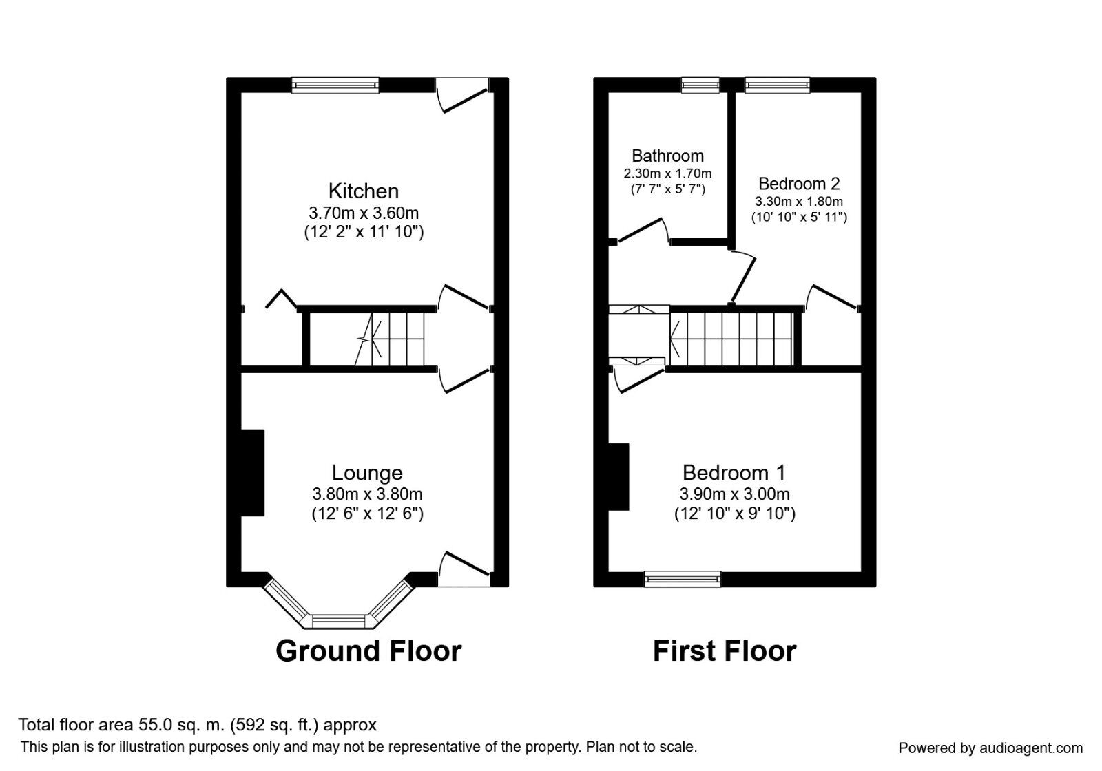 Floorplan of 3 bedroom End Terrace House to rent, Swithens Street, Rothwell, West Yorkshire, LS26
