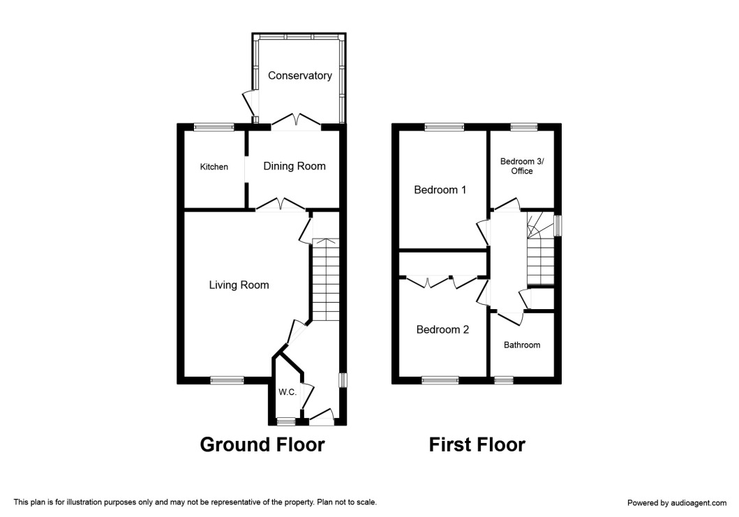 Floorplan of 3 bedroom Semi Detached House for sale, Dunbar Court, Methley, West Yorkshire, LS26