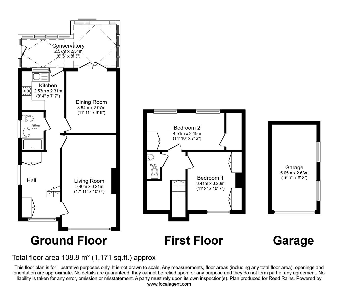 Floorplan of 2 bedroom Semi Detached House for sale, Sandyacres Drive, Rothwell, West Yorkshire, LS26