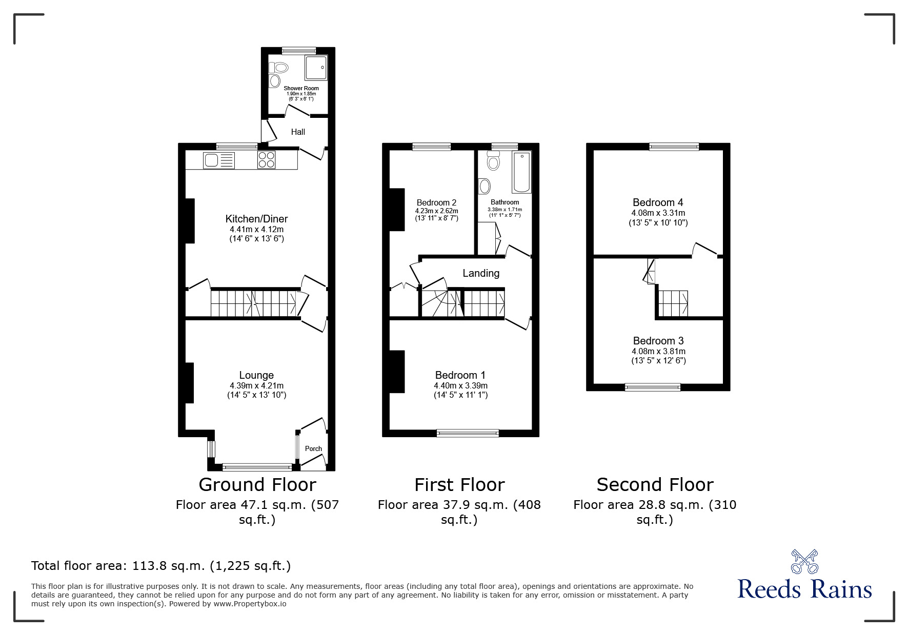 Floorplan of 4 bedroom Semi Detached House for sale, Ouzlewell Green, Lofthouse, West Yorkshire, WF3