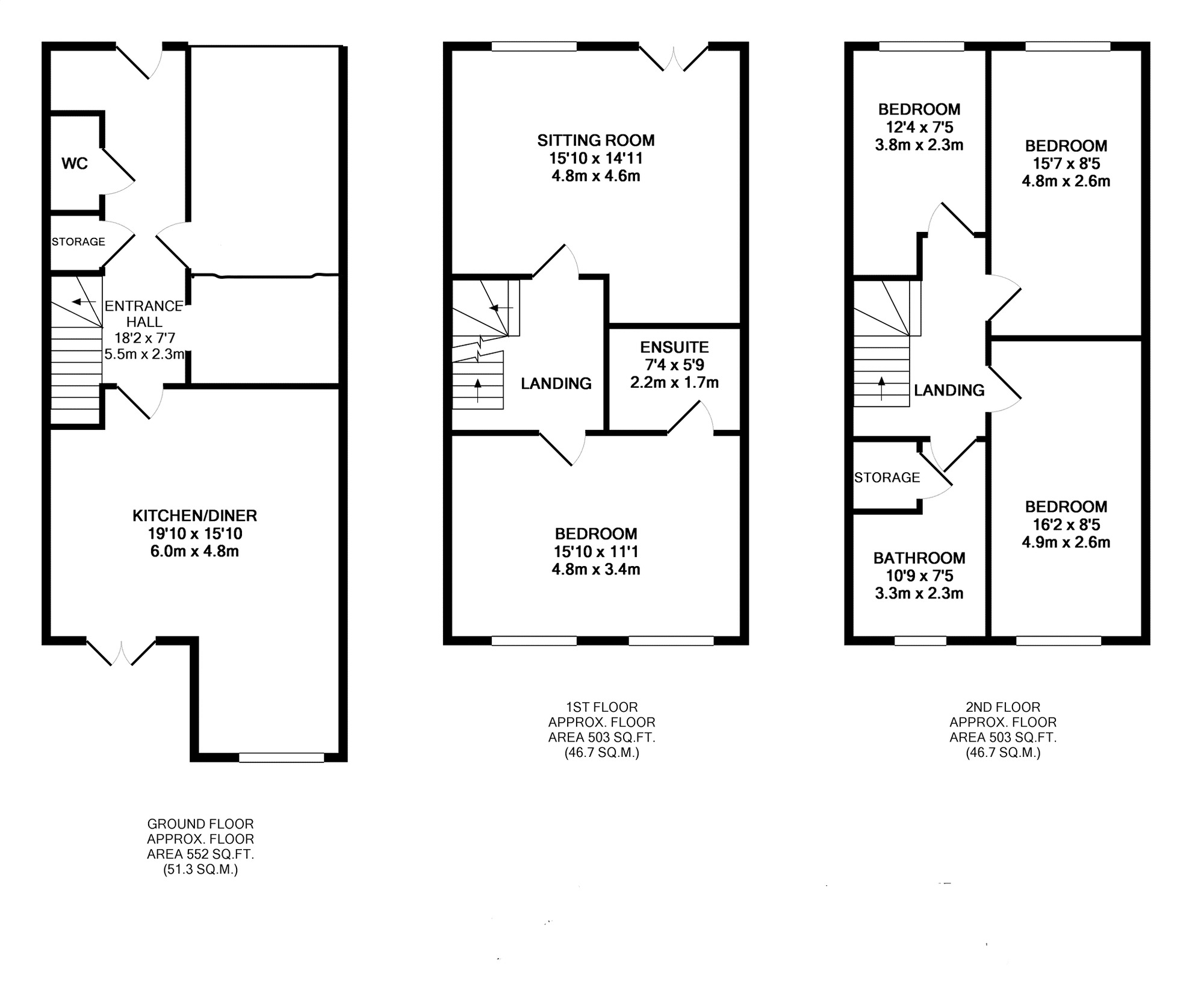 Floorplan of 4 bedroom Semi Detached House for sale, Linden Court, Rothwell, West Yorkshire, LS26