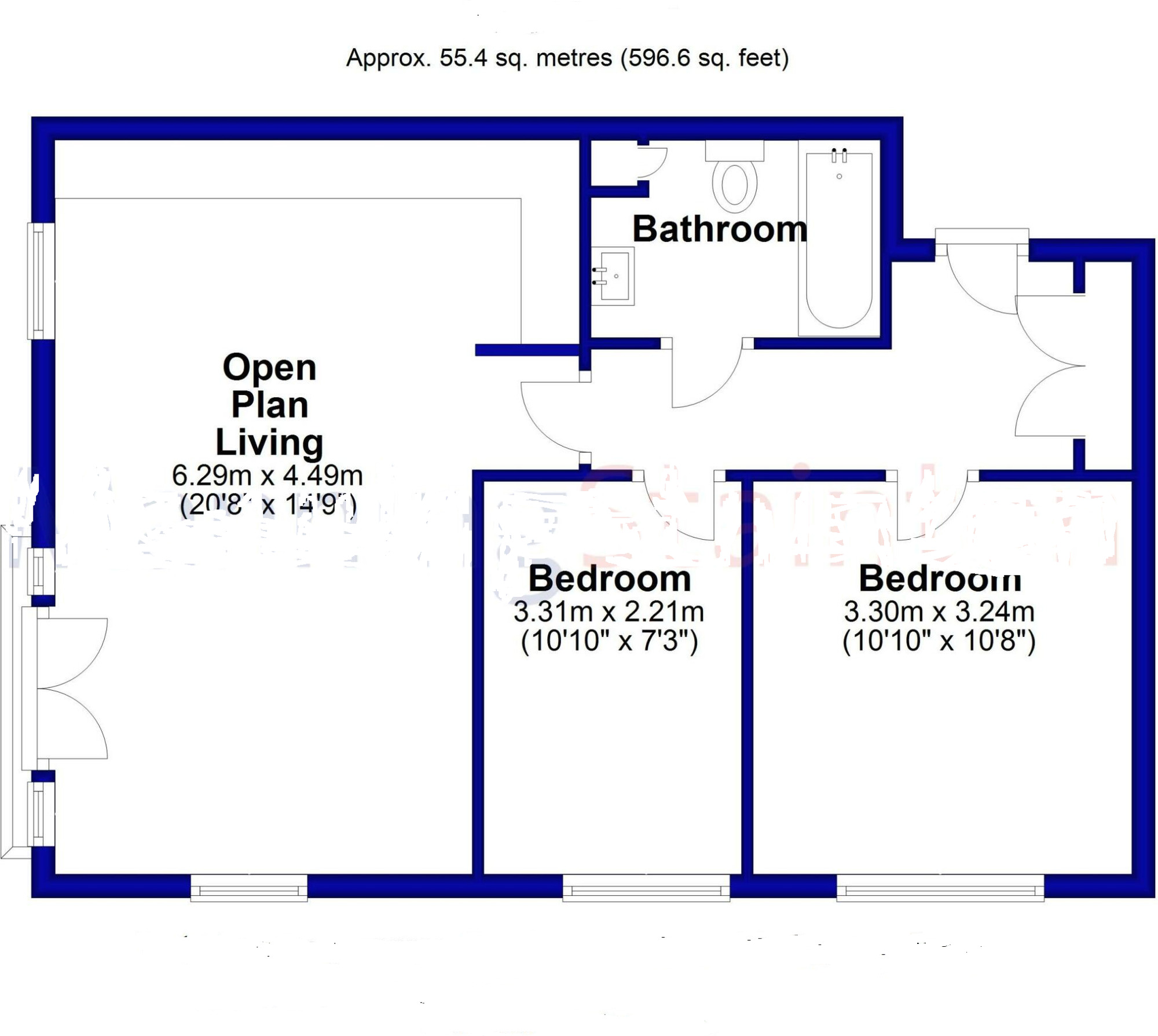 Floorplan of 2 bedroom  Flat for sale, Oast House Croft, Robin Hood, West Yorkshire, WF3