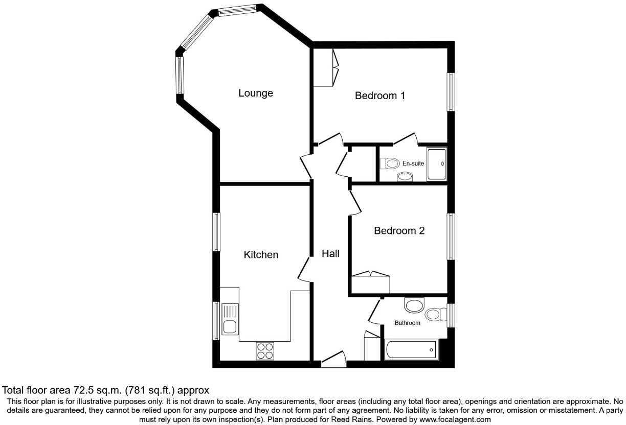 Floorplan of 2 bedroom  Flat for sale, Castle Lodge Gardens, Rothwell, West Yorkshire, LS26