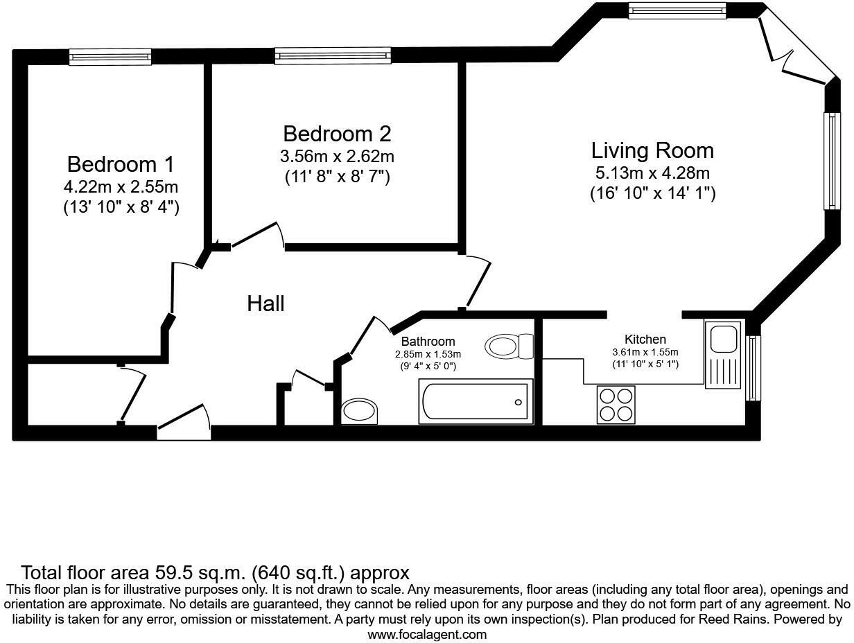 Floorplan of 2 bedroom  Flat for sale, New Forest Way, Leeds, West Yorkshire, LS10