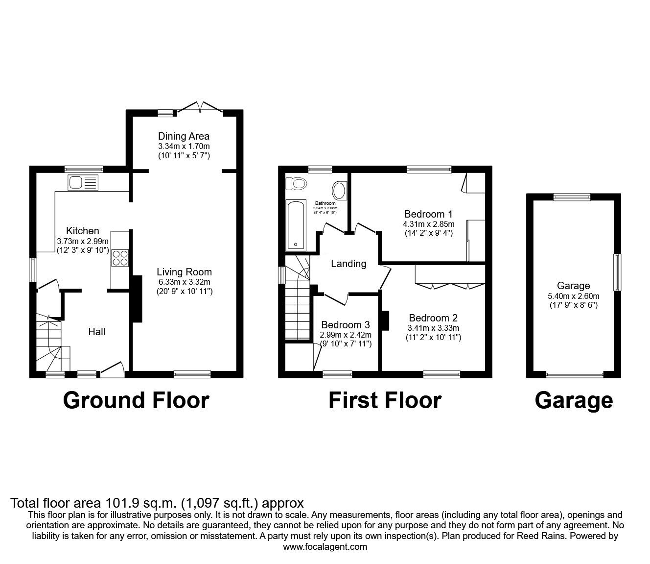 Floorplan of 3 bedroom Semi Detached House for sale, New Windsor Drive, Rothwell, West Yorkshire, LS26