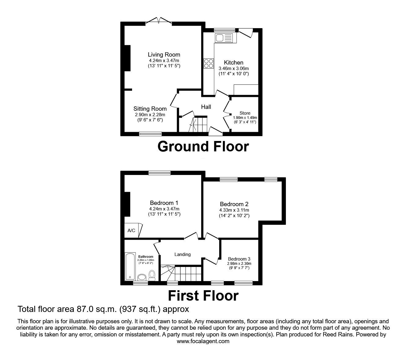 Floorplan of 3 bedroom Mid Terrace House for sale, Middleton Park Road, Leeds, West Yorkshire, LS10