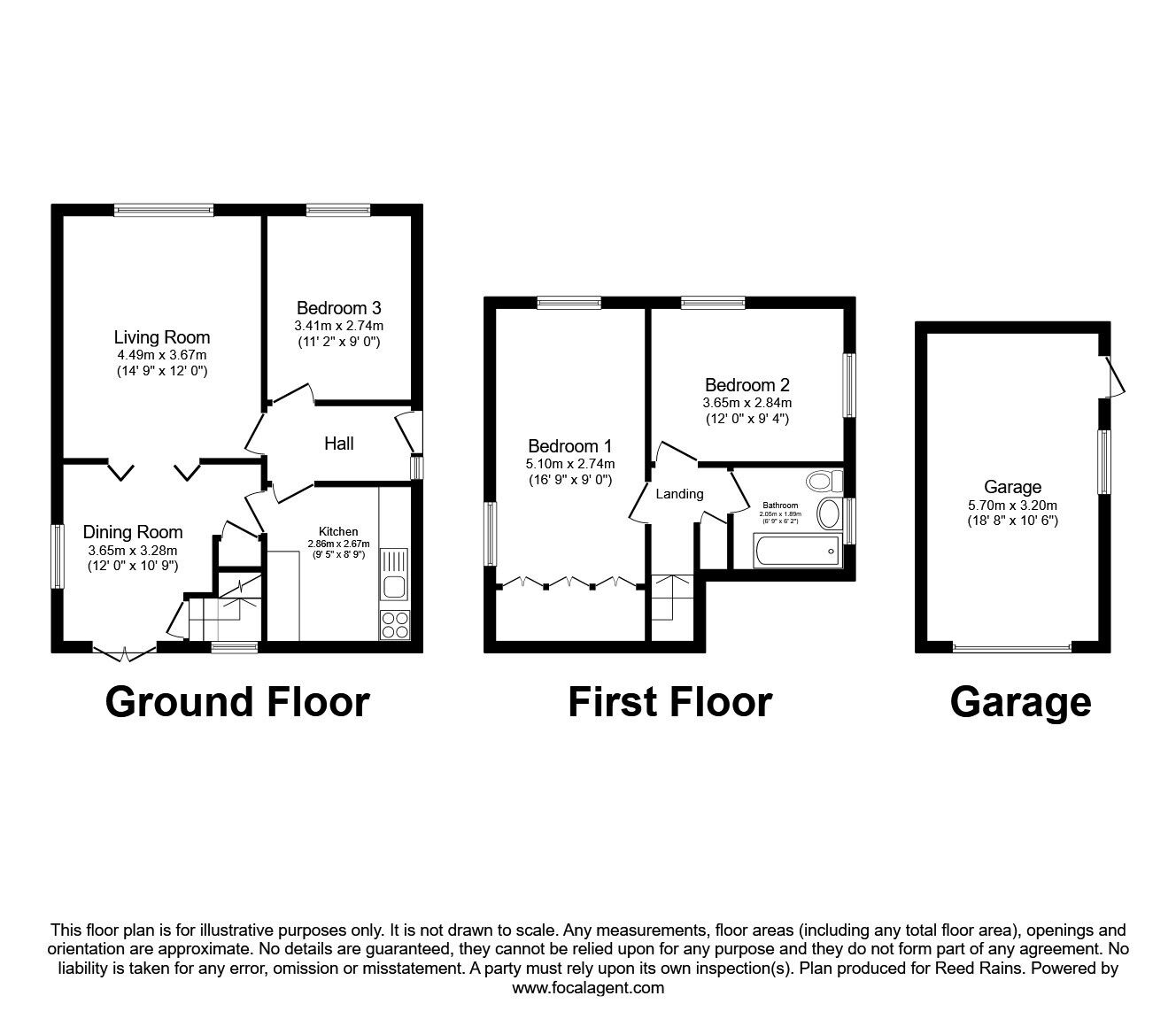 Floorplan of 3 bedroom Detached House for sale, Holmsley Garth, Woodlesford, West Yorkshire, LS26