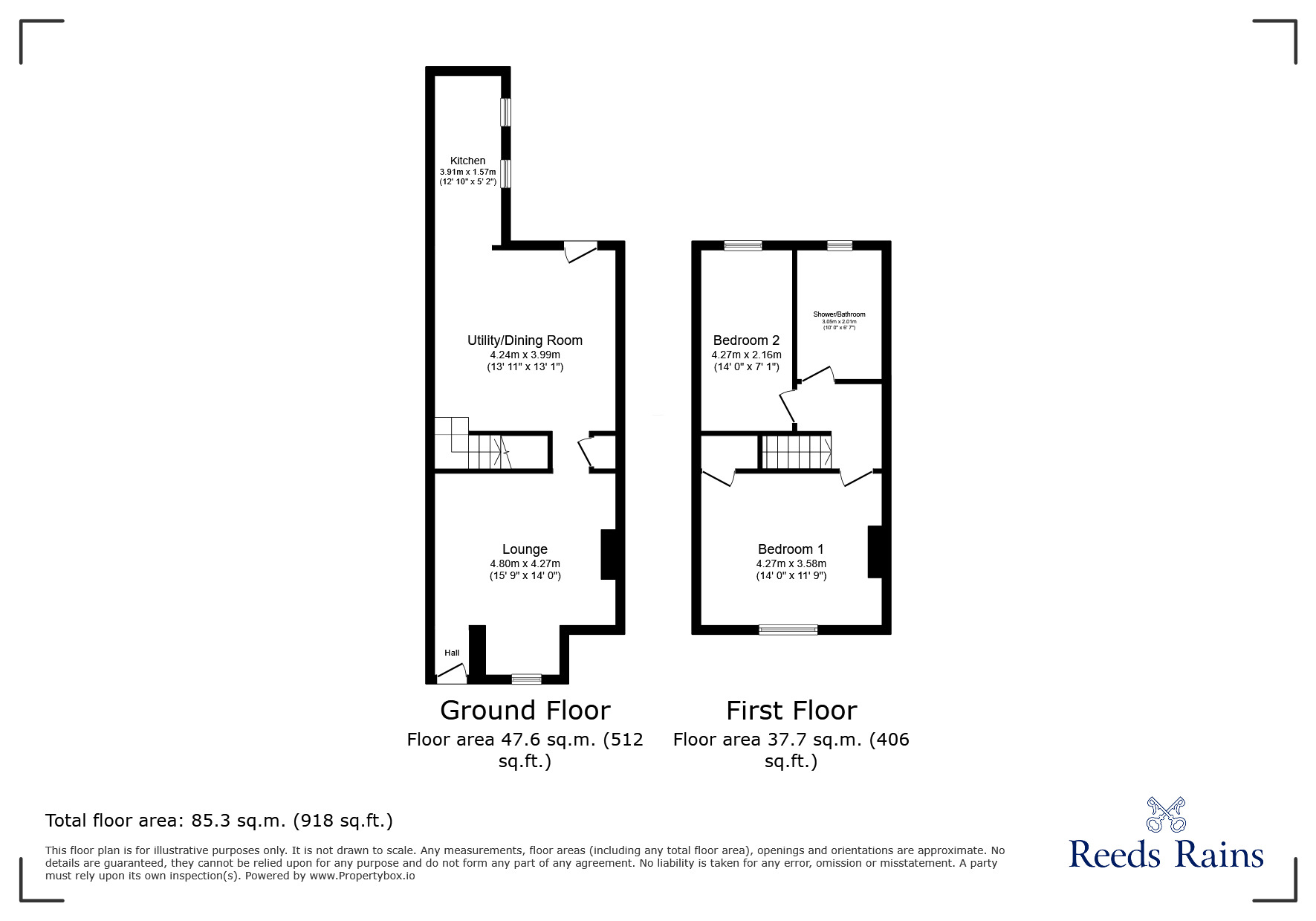 Floorplan of 2 bedroom Mid Terrace House for sale, Green Lane, Lofthouse, West Yorkshire, WF3