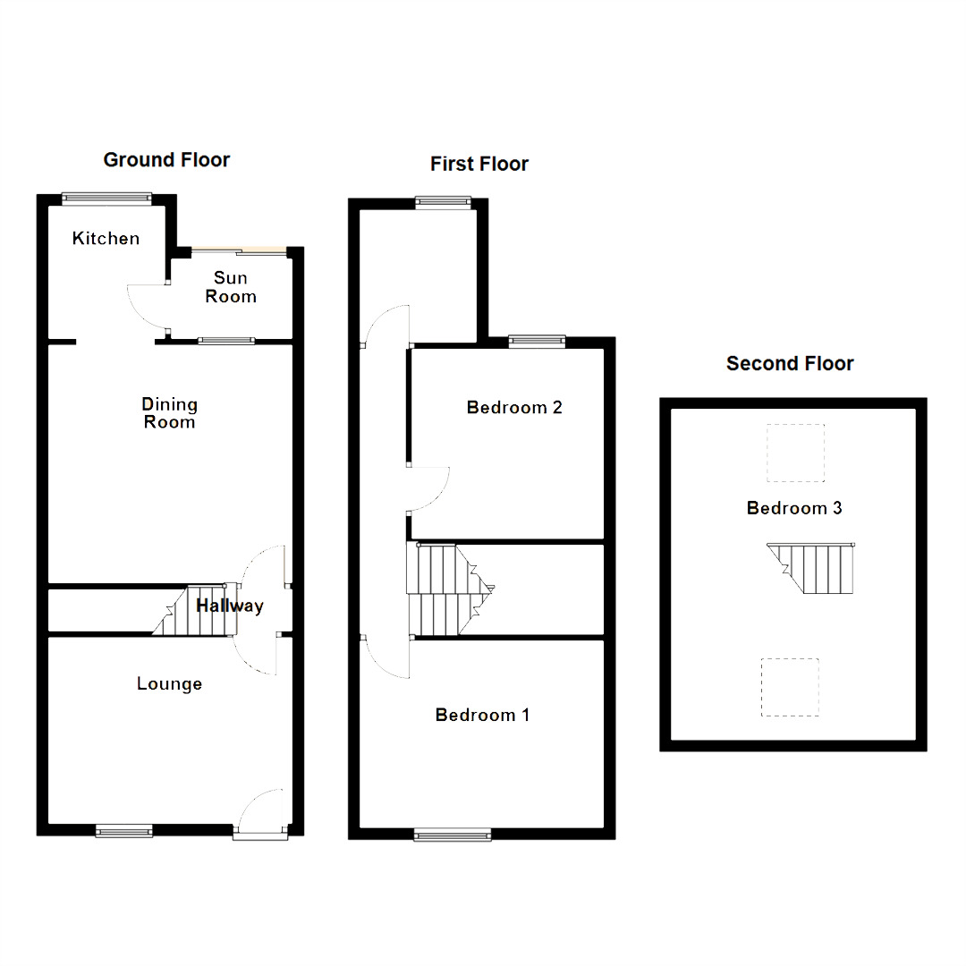 Floorplan of 3 bedroom Mid Terrace House for sale, Aberford Road, Woodlesford, West Yorkshire, LS26