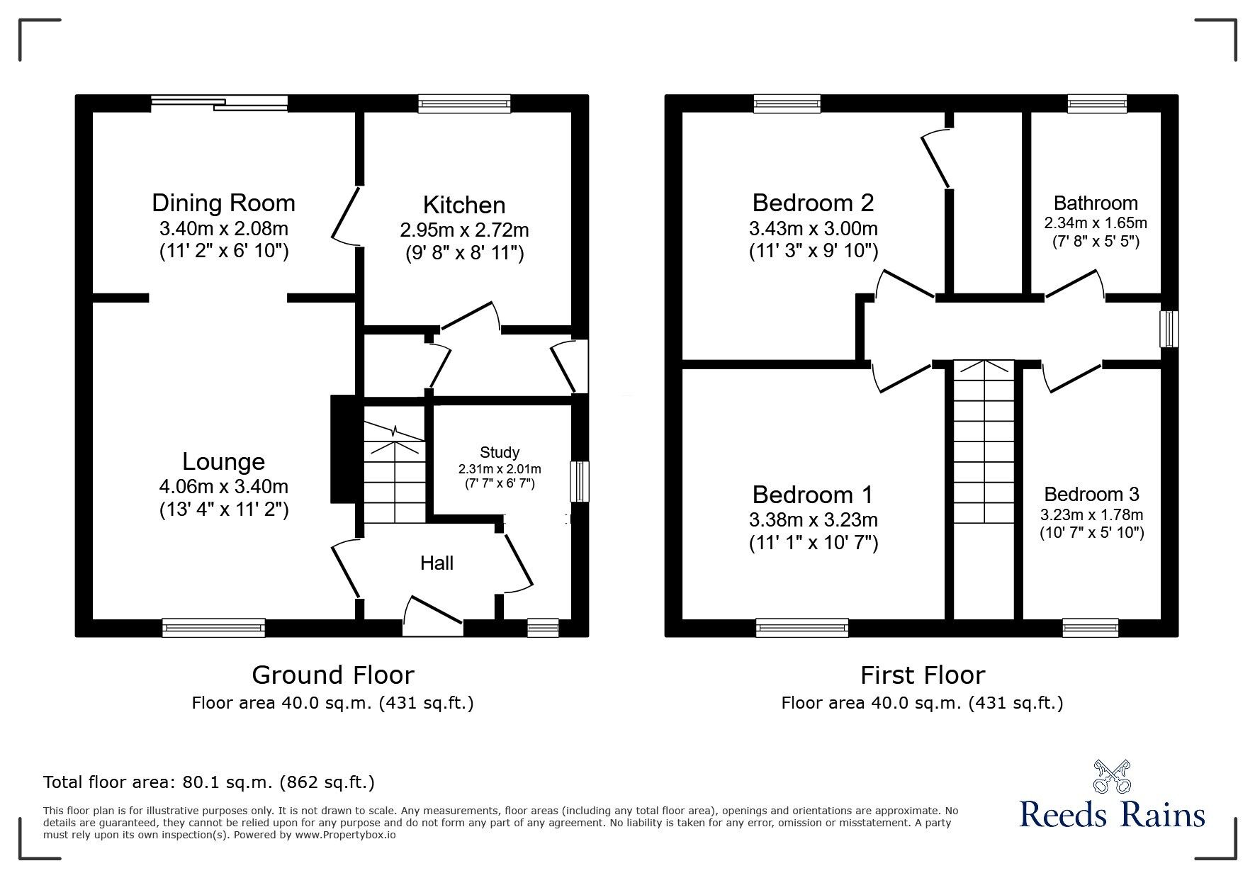 Floorplan of 3 bedroom Semi Detached House for sale, High Ridge Park, Rothwell, West Yorkshire, LS26
