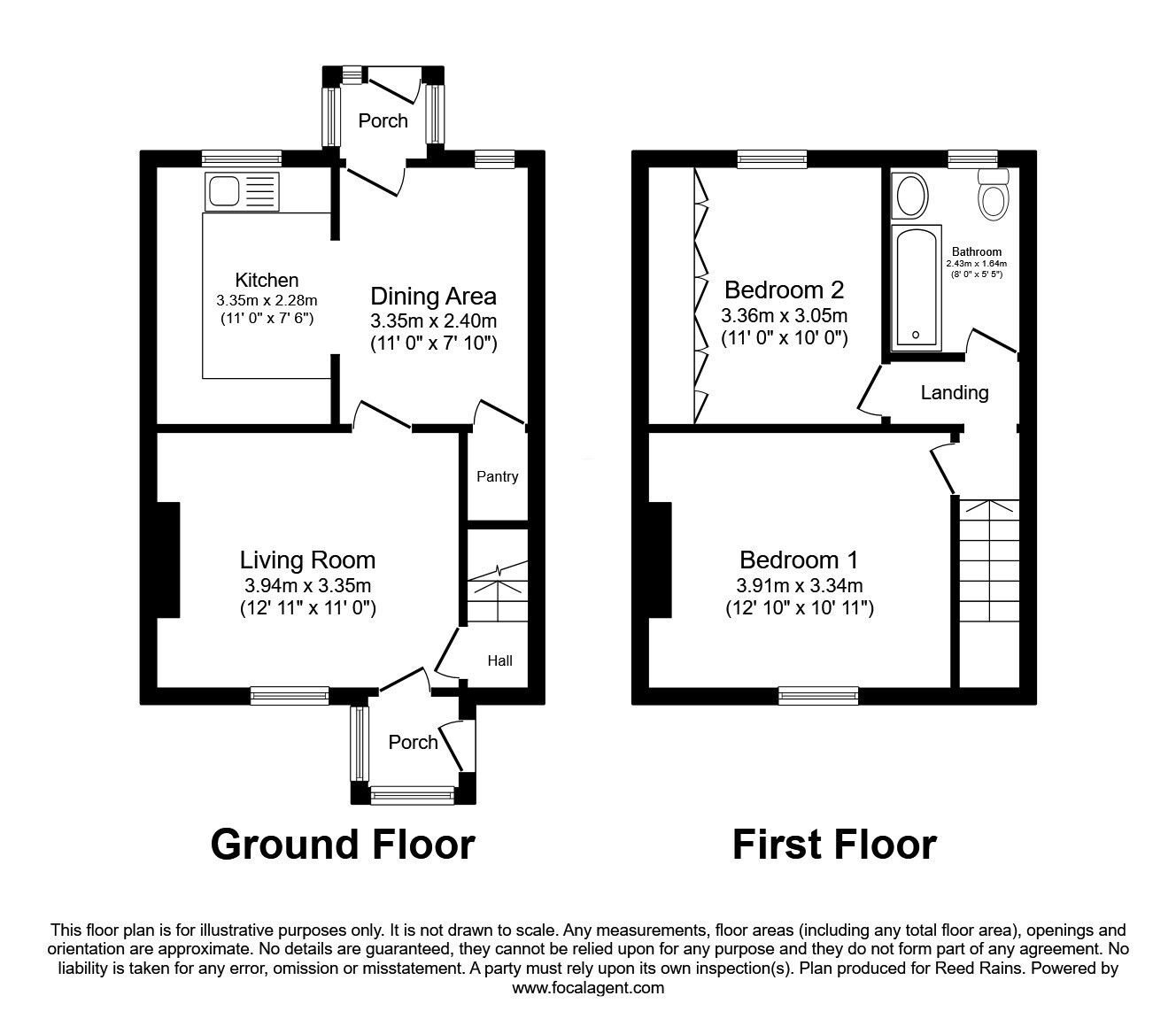 Floorplan of 2 bedroom End Terrace House for sale, Leeds Road, Methley, West Yorkshire, LS26