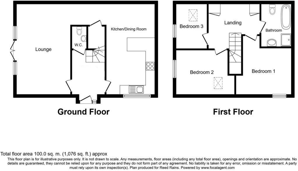Floorplan of 3 bedroom End Terrace House for sale, Carlton Green, Rothwell, West Yorkshire, LS26