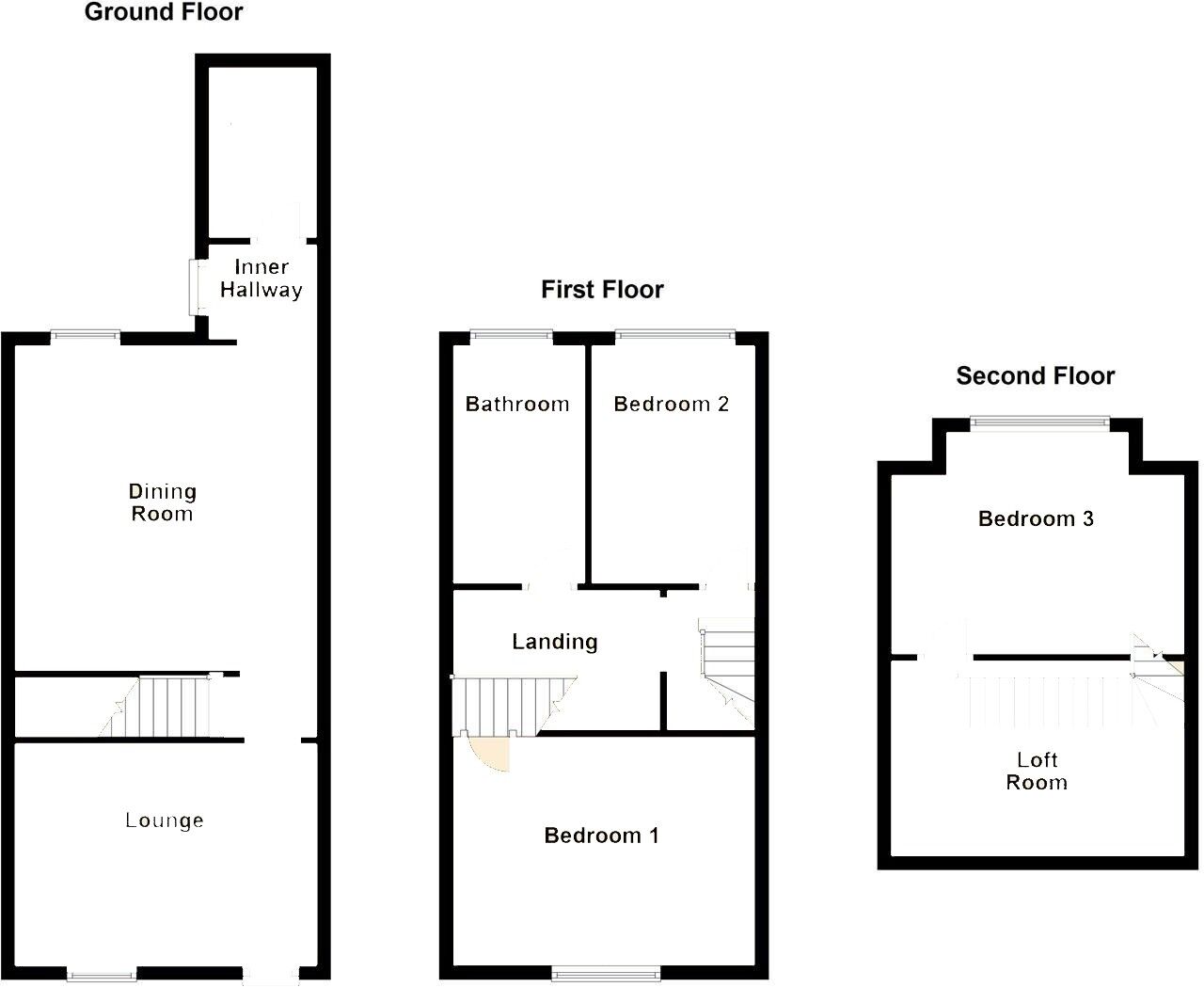 Floorplan of 3 bedroom Mid Terrace House for sale, Leeds Road, Methley, West Yorkshire, LS26