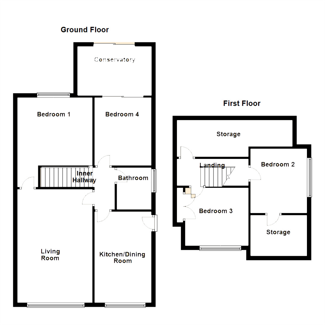 Floorplan of 3 bedroom Semi Detached House for sale, Birch Royd, Rothwell, West Yorkshire, LS26