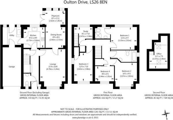 Floorplan of 4 bedroom Detached House for sale, Oulton Drive, Oulton, West Yorkshire, LS26