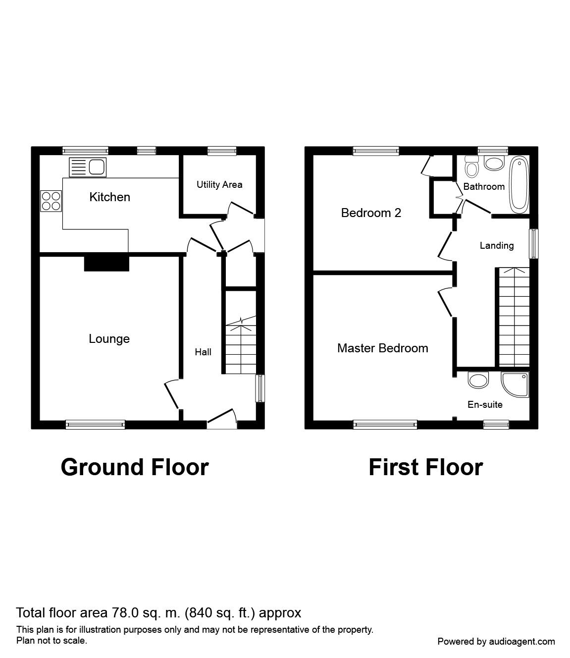 Floorplan of 2 bedroom Semi Detached House for sale, Cornwall Crescent, Rothwell, West Yorkshire, LS26