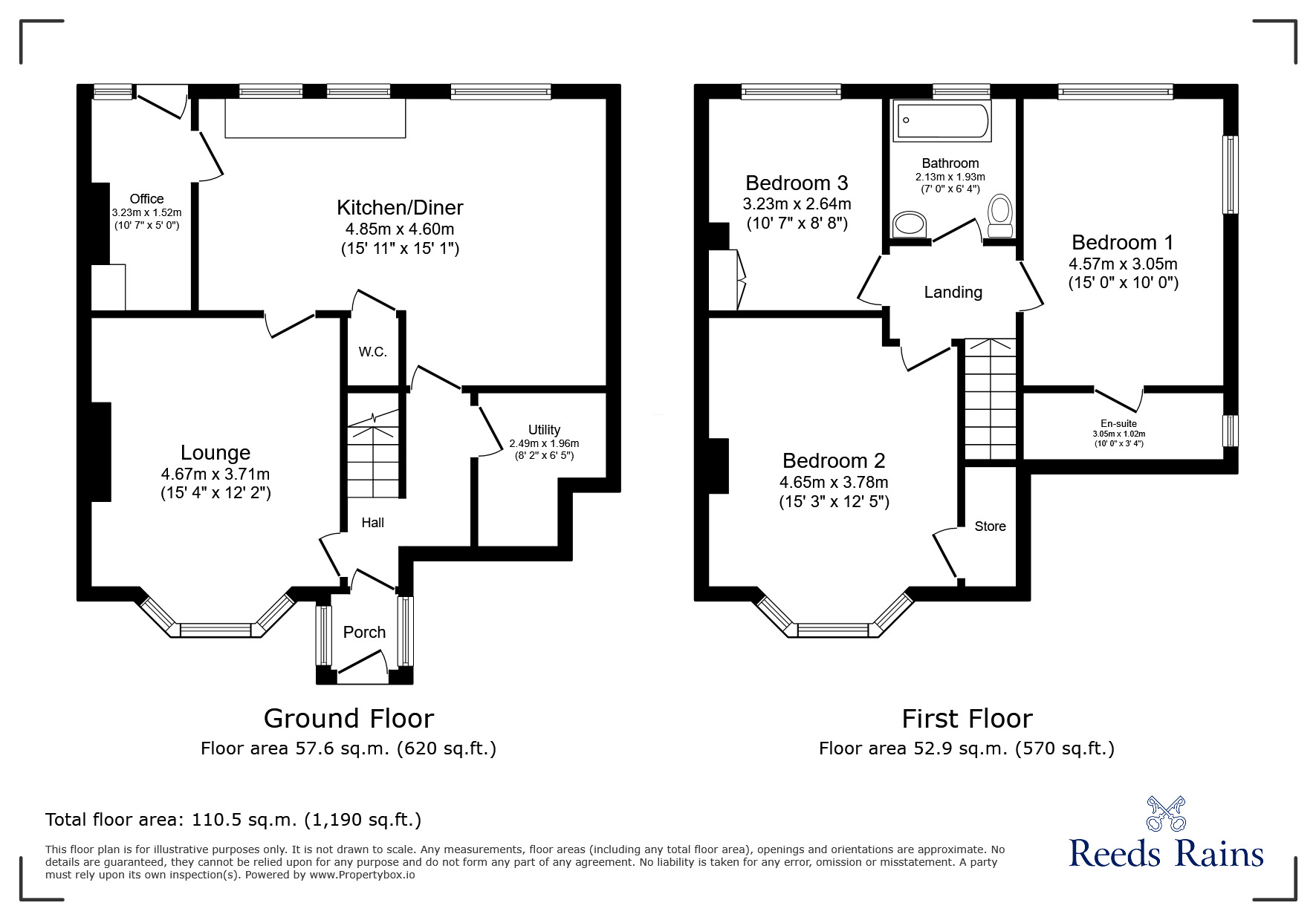 Floorplan of 3 bedroom Semi Detached House for sale, Sandybank Avenue, Rothwell, West Yorkshire, LS26