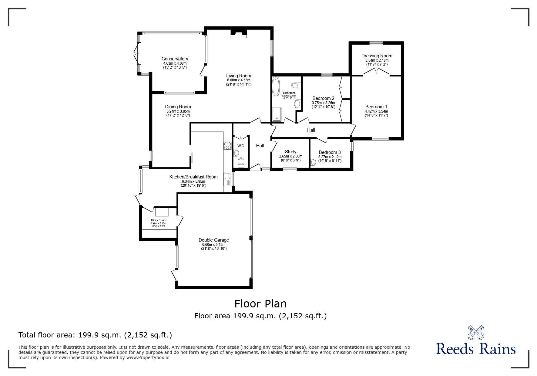 Floorplan of 3 bedroom Detached Bungalow to rent, Aberford Road, Oulton, West Yorkshire, LS26