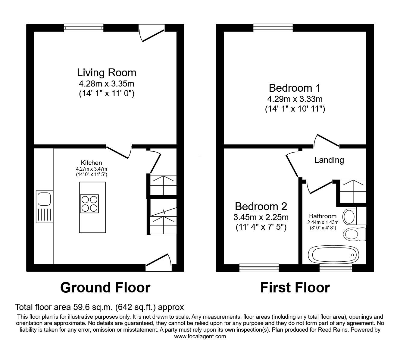 Floorplan of 2 bedroom Mid Terrace House for sale, Northfield Place, Rothwell, West Yorkshire, LS26