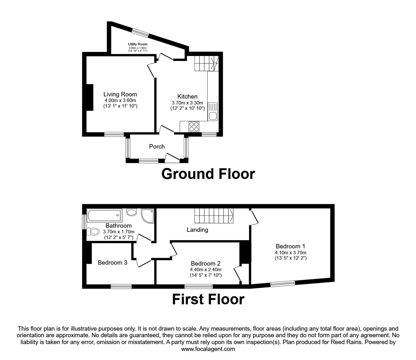 Floorplan of 3 bedroom Semi Detached House for sale, Queen Street, Carlton, West Yorkshire, WF3