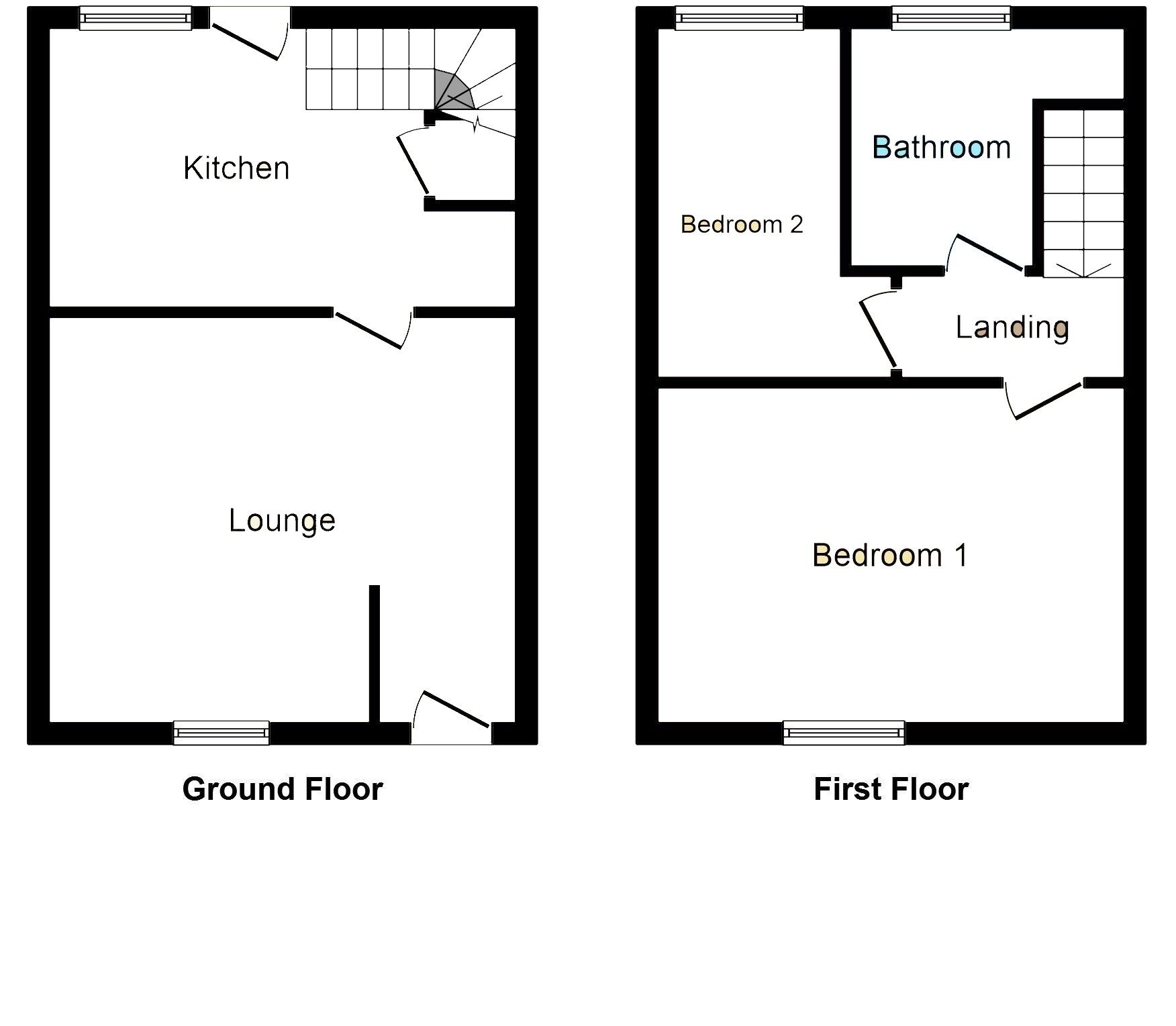 Floorplan of 2 bedroom Mid Terrace House for sale, Wood Lane, Rothwell, West Yorkshire, LS26