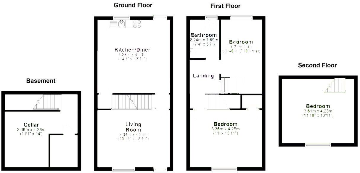 Floorplan of 3 bedroom Mid Terrace House for sale, Haigh Road, Rothwell, West Yorkshire, LS26