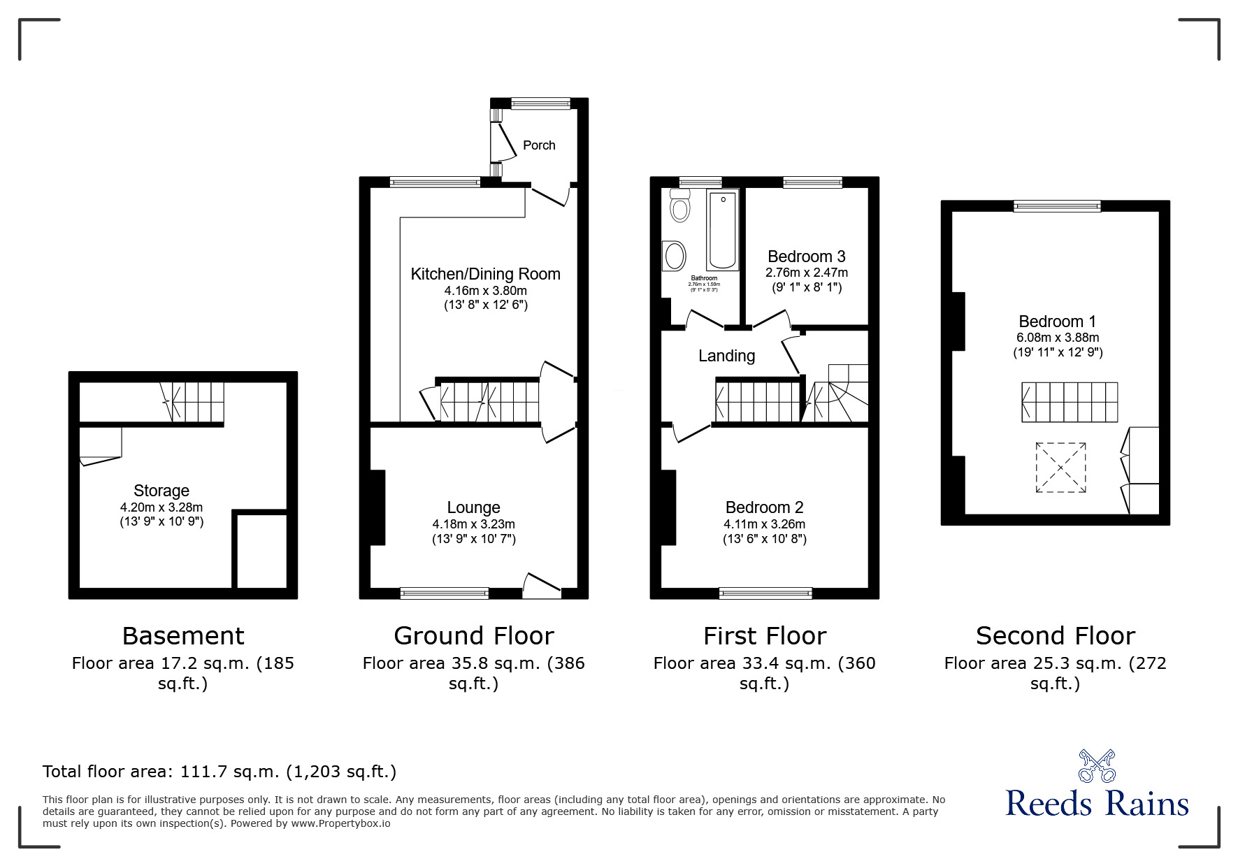 Floorplan of 3 bedroom Mid Terrace House for sale, Middleton Avenue, Rothwell, West Yorkshire, LS26