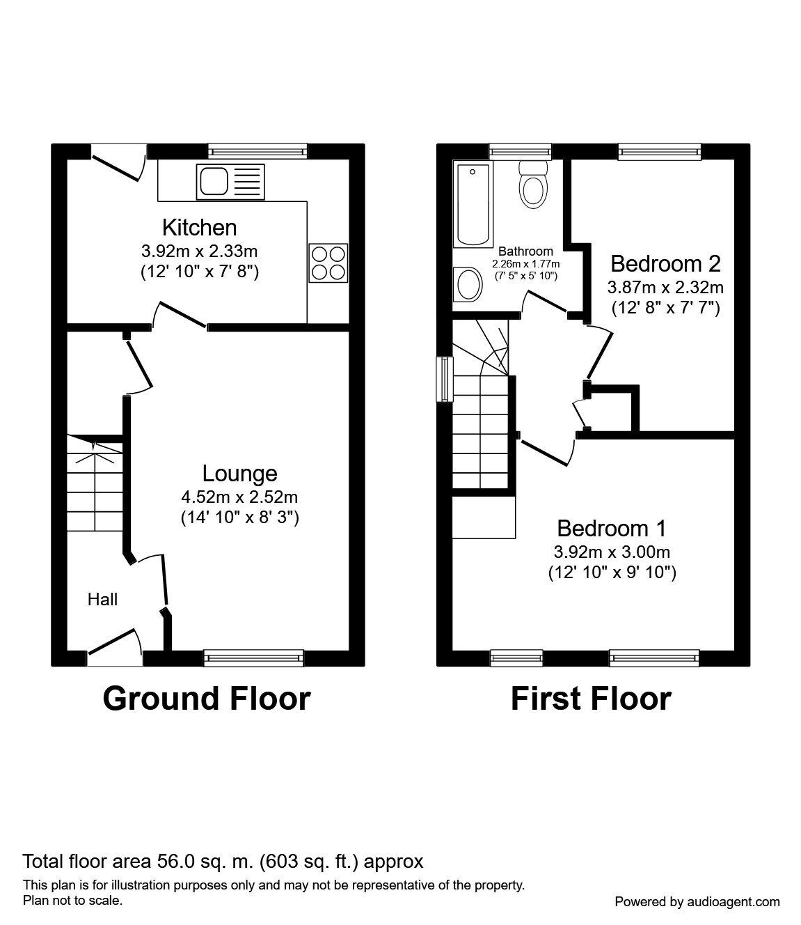 Floorplan of 2 bedroom End Terrace House for sale, Meadowgate Croft, Lofthouse, West Yorkshire, WF3