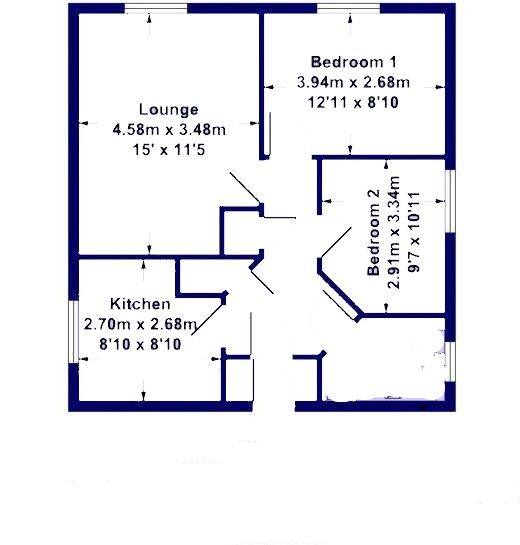 Floorplan of 2 bedroom Flat to rent, Blacksmith Mews, Robin Hood, West Yorkshire, WF3