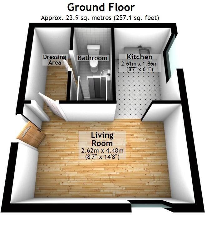 Floorplan of Flat for sale, Melton Avenue, Leeds, West Yorkshire, LS10