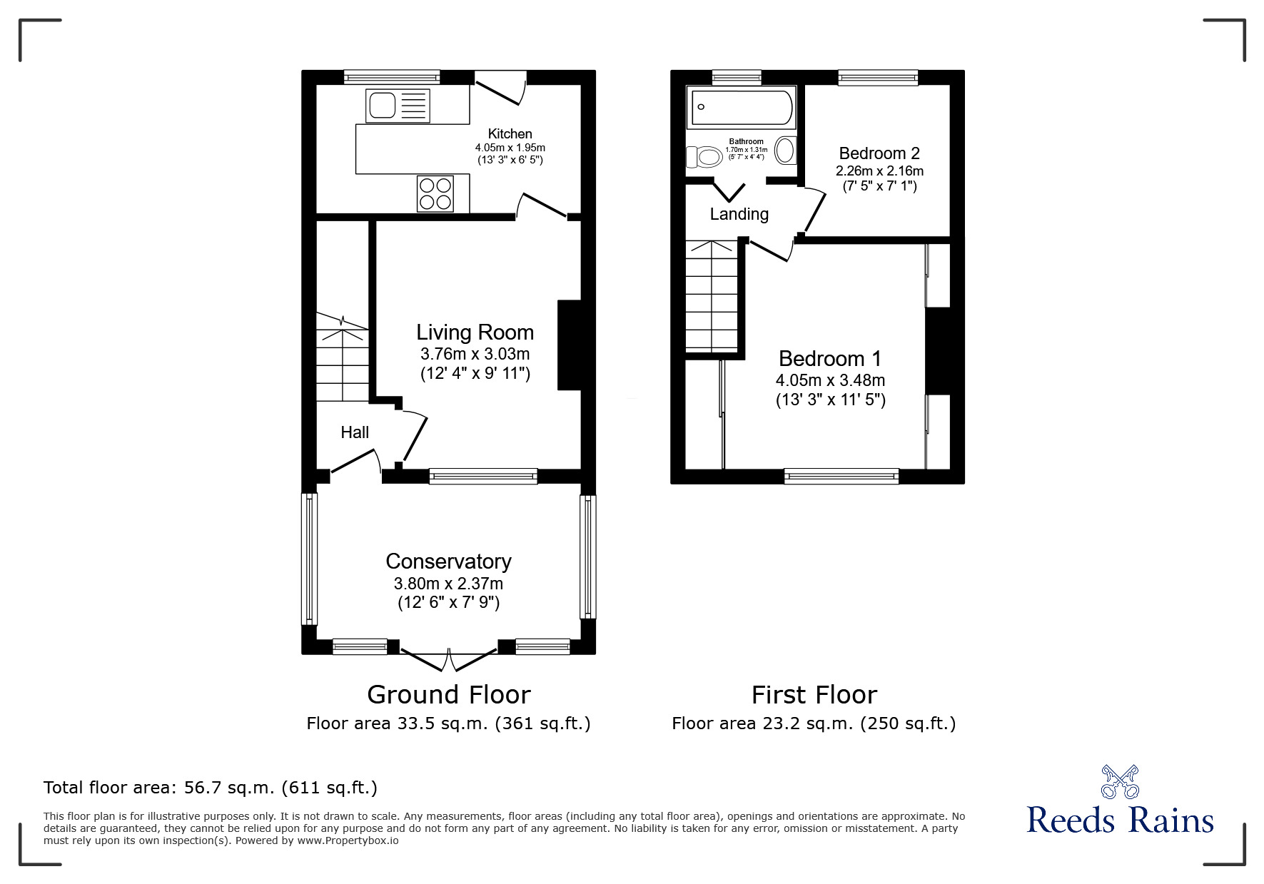 Floorplan of 2 bedroom Mid Terrace House for sale, Park Square, Lofthouse, West Yorkshire, WF3