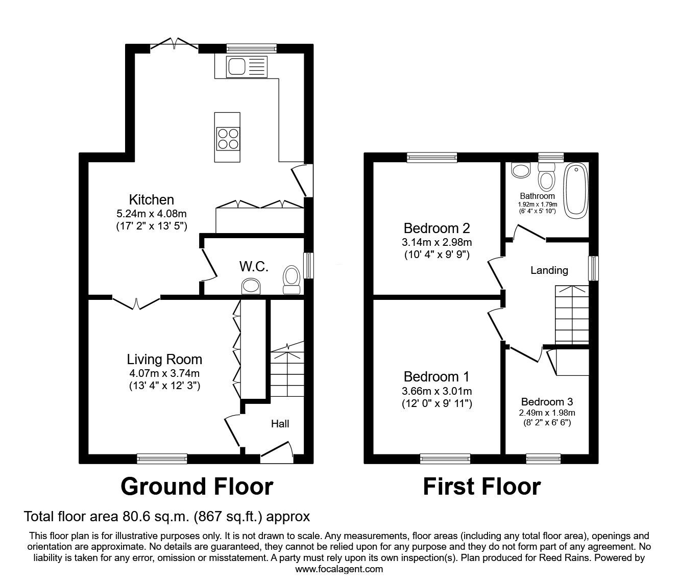 Floorplan of 3 bedroom Semi Detached House for sale, Queens Drive, Carlton, West Yorkshire, WF3