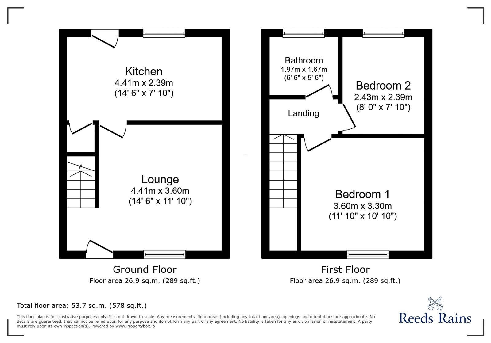 Floorplan of 2 bedroom End Terrace House for sale, Wood Lane, Rothwell, West Yorkshire, LS26